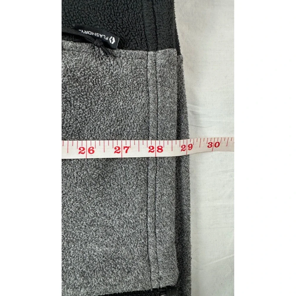 The North Face Mens‎ FlashDry Fleece Vest Gray Black Full Zip Large